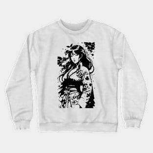 Anime Girl With Kimono 04 Crewneck Sweatshirt